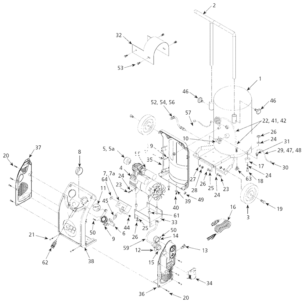 Air-Compressor Parts Diagram and Parts List for HM700000DI  Campbell Hausfeld Compressor